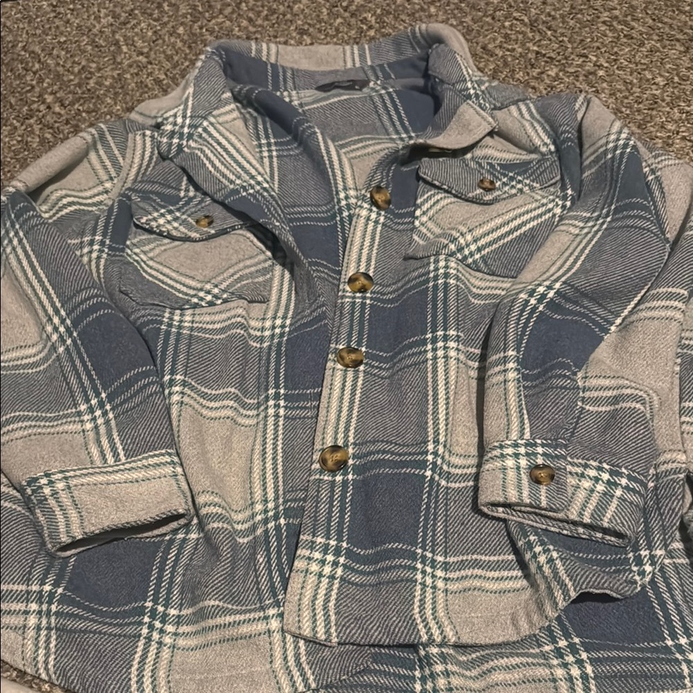 Blue and White Plaid Jacket
